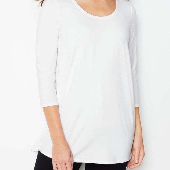 J Jill White Luxe Supima Cotton A-Line Tunic Top - Picture 2 of 12